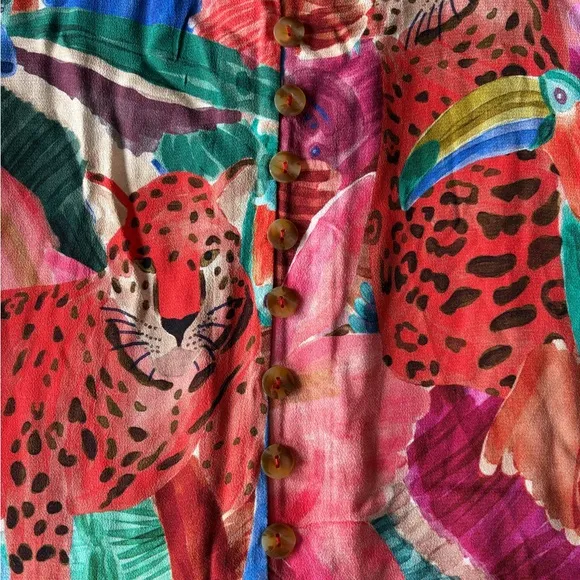 Farm Rio Animal Collage MIDI Dress