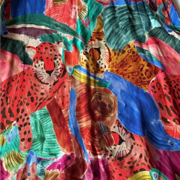 Farm Rio Animal Collage MIDI Dress