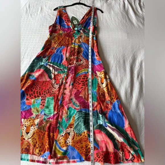 Farm Rio Animal Collage MIDI Dress