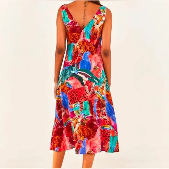 Farm Rio Animal Collage MIDI Dress