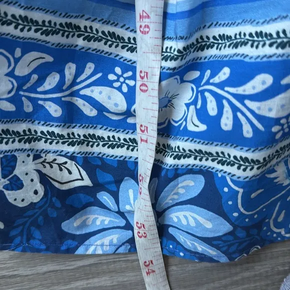 Farm Rio Blue Full Of Flowers Organic Cotton Midi Dress