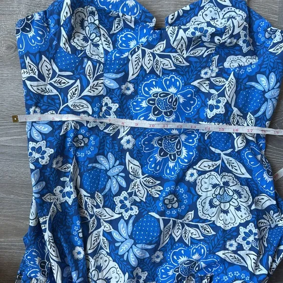 Farm Rio Blue Full Of Flowers Organic Cotton Midi Dress