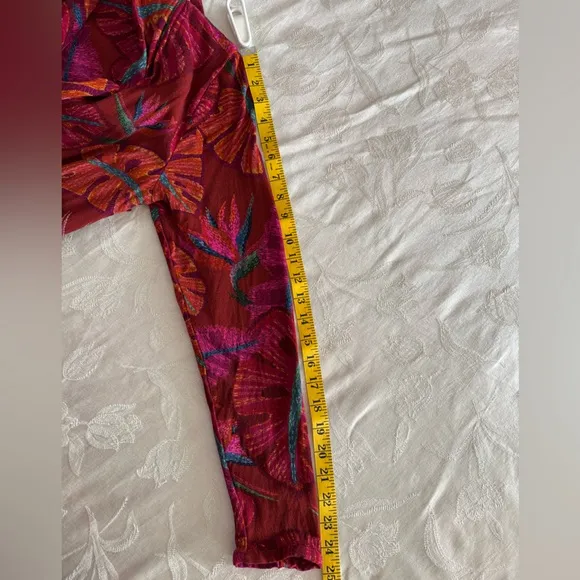 FARM Rio Red Delicate Leaves Maxi Dress