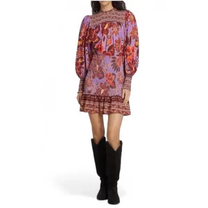 Farm Rio / Sweet Floral Smocked Mini Dress / Boho Luxury Dress