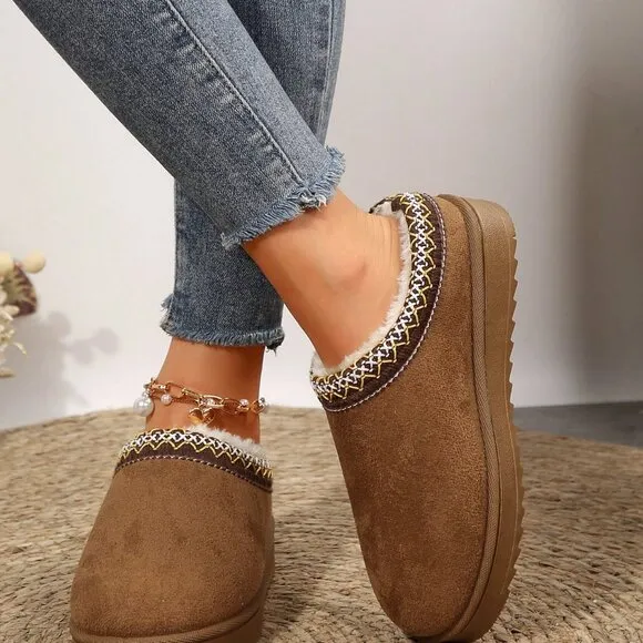 Fashionable Women's faux Fur Lined shoes
