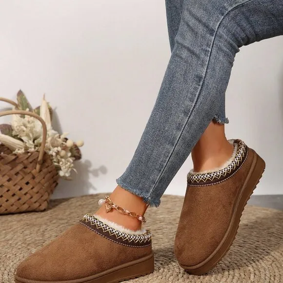 Fashionable Women's faux Fur Lined shoes