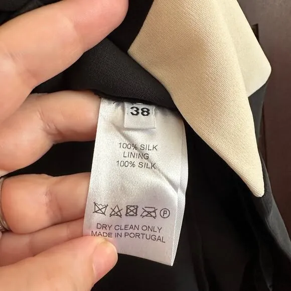 FELIPE OLIVEIRA BAPTISTA | Silk Crepe Architectural Tuxedo Style Shift Dress 38