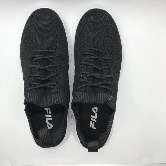 FILA Black/White Tamata Knit Running Sneakers NWT