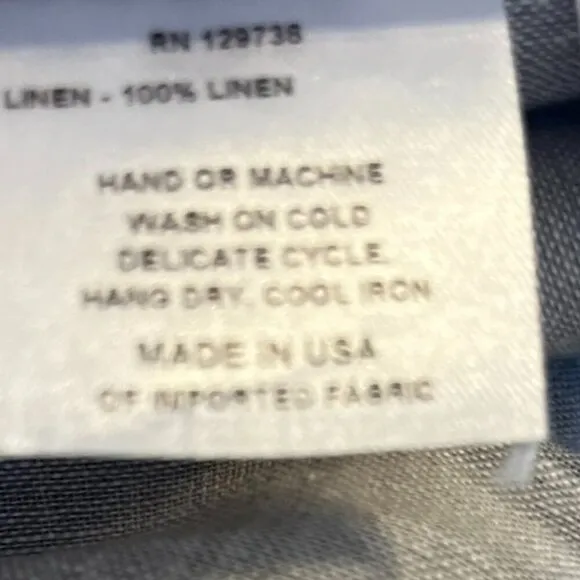 Finely Woman's 100% Grey Linen Roll Tab Summer/Beach/Resort Maxi Dress Sz XS