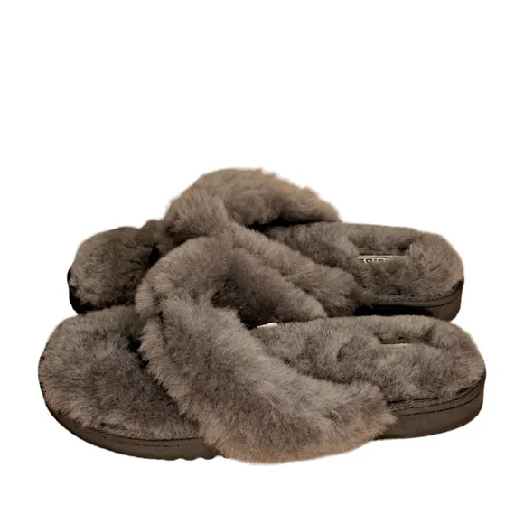 Fireside by Dearfoams Auburn Genuine Shearling Thong Slipper Shoes