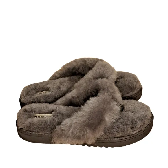 Fireside by Dearfoams Auburn Genuine Shearling Thong Slipper Shoes