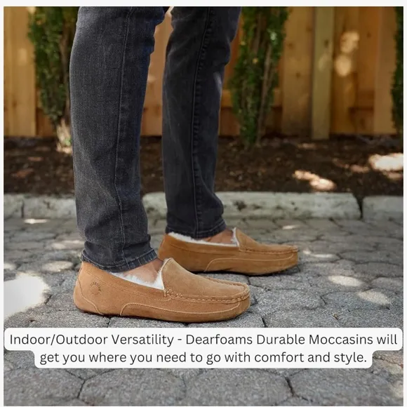 Fireside by Dearfoams Men's Melbourne  Indoor/Outdoor Moccasin Slipper Size 11