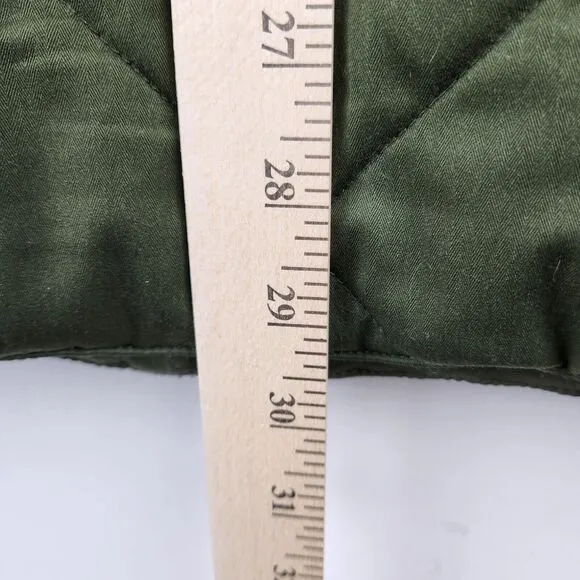 Fisher   Baker Men's XL Green Quilted‎ Full Zip Lined Vest Pockets