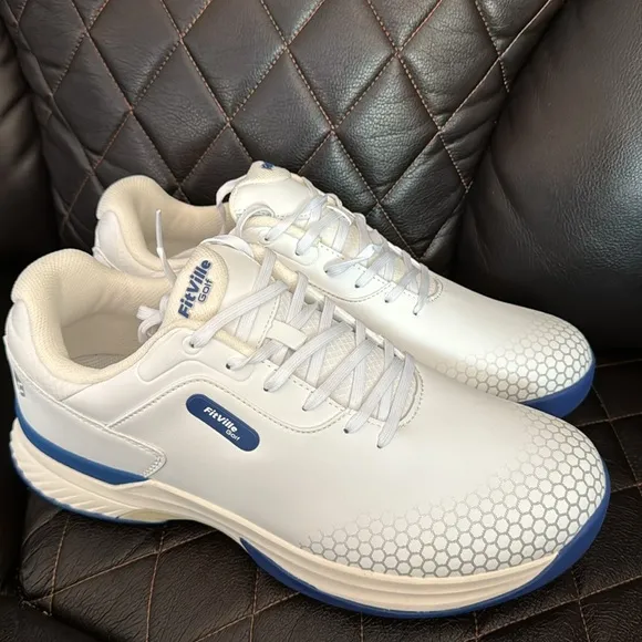 FitVille Wide &amp; Extra Wide Mens Golf Shoes Professional Outdoor Waterproof