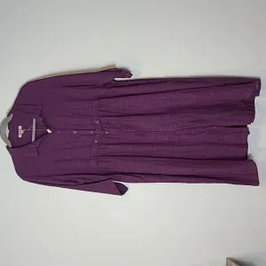 Flax Maxi Dress Purple Linen Lagenlook Coastal Luxury New Size 3X Shirt Dress