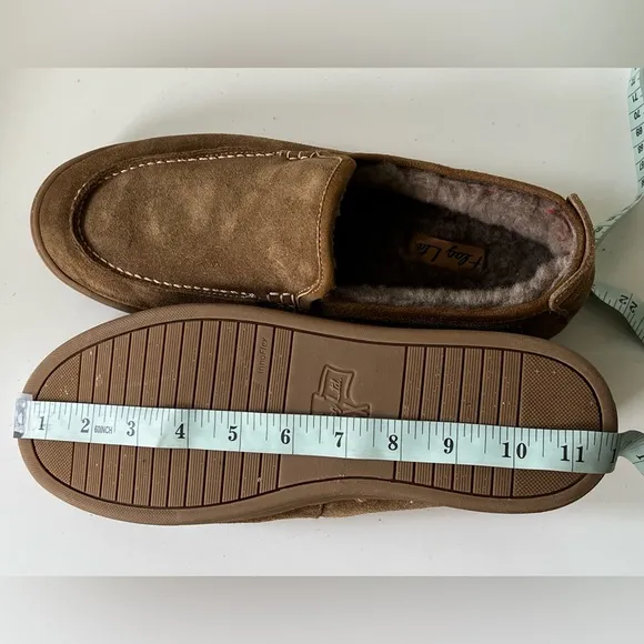 FLG LTD Men’s Leather Loafers Boardwalk Slippers Shearling Lined Size 9 M
