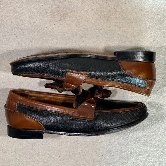 Florsheim Black/Brown 2-Tone Tassels Loafer Mens Size 11D