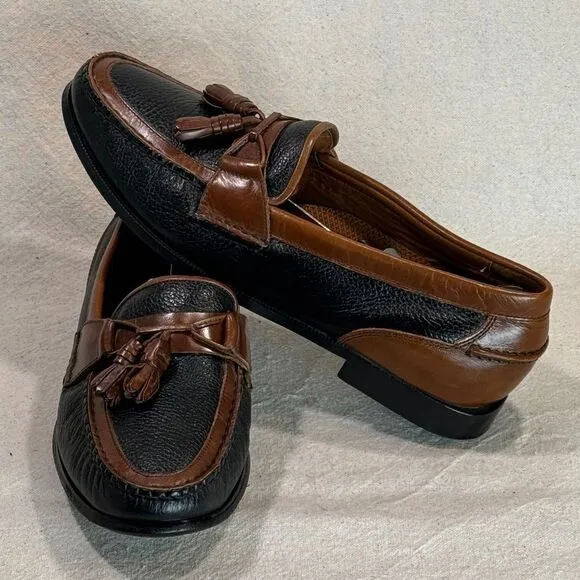 Florsheim Black/Brown 2-Tone Tassels Loafer Mens Size 11D