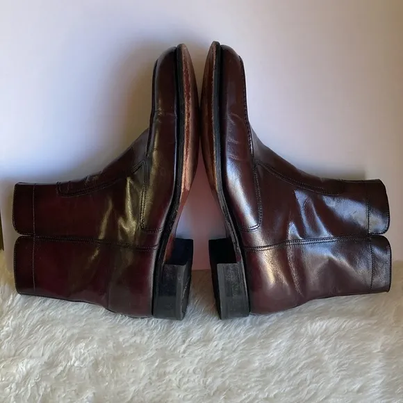 FLORSHEIM Essex Moc Toe Kidskin Leather Zipper Dressy Boots Cherry Mens Size 11