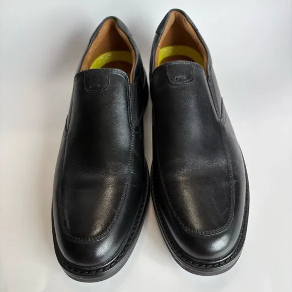 Florsheim Men's 10M Norwalk  Moc Toe Slip On Shoes Black Leather Cushioned