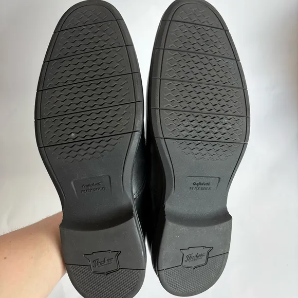 Florsheim Men's 10M Norwalk  Moc Toe Slip On Shoes Black Leather Cushioned