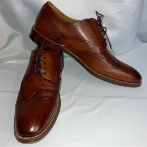 FLORSHEIM SHOES RUCCI WINGTIP OXFORD LEATHER COGNAC 13383 - 221 BROWN 11 M