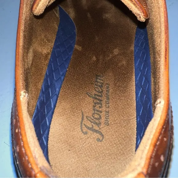 FLORSHEIM SHOES RUCCI WINGTIP OXFORD LEATHER COGNAC 13383 - 221 BROWN 11 M