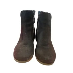 FLY London - Suede Ankle Boots Wedge Heel Bootie with Zipper - Nilo - Black. SIZ