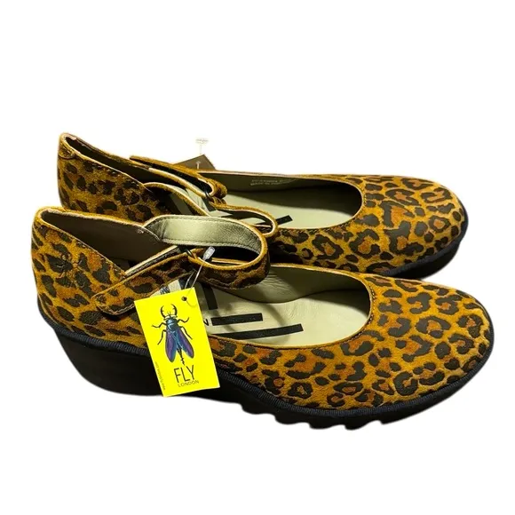 Fly London Women’s Animal Cheetah Print Women's Shoes Size 40 Brown Black NEW