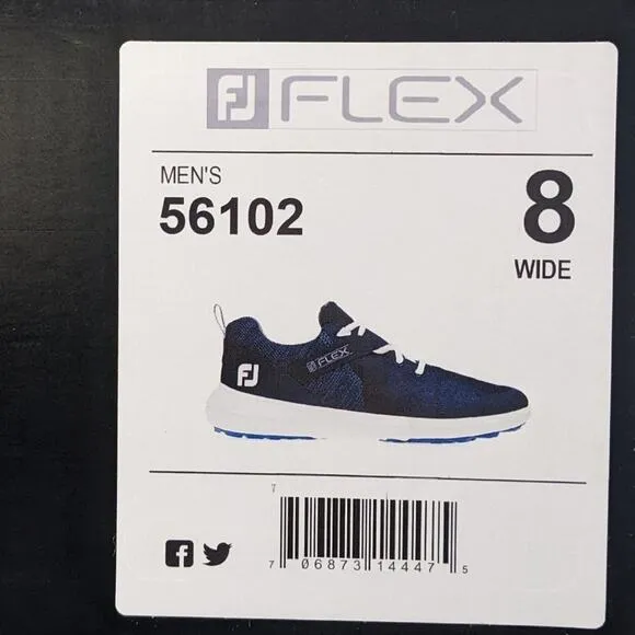 FootJoy Flex Golf Shoes, Navy, Men's 8 Wide