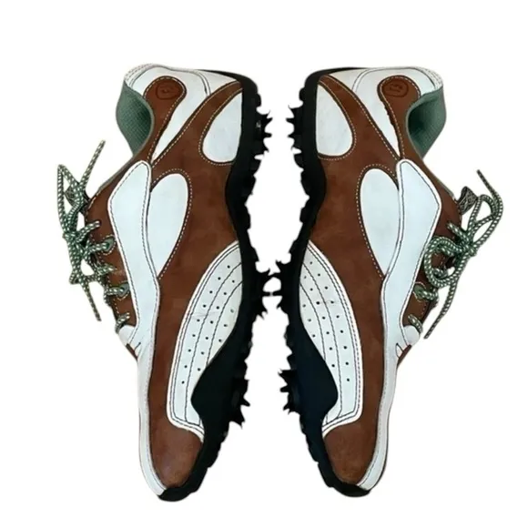 Footjoy LowPro Golf Shoes • Brown Green Lace Up Outdoor Sports • Size 7.5