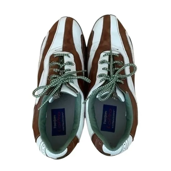 Footjoy LowPro Golf Shoes • Brown Green Lace Up Outdoor Sports • Size 7.5