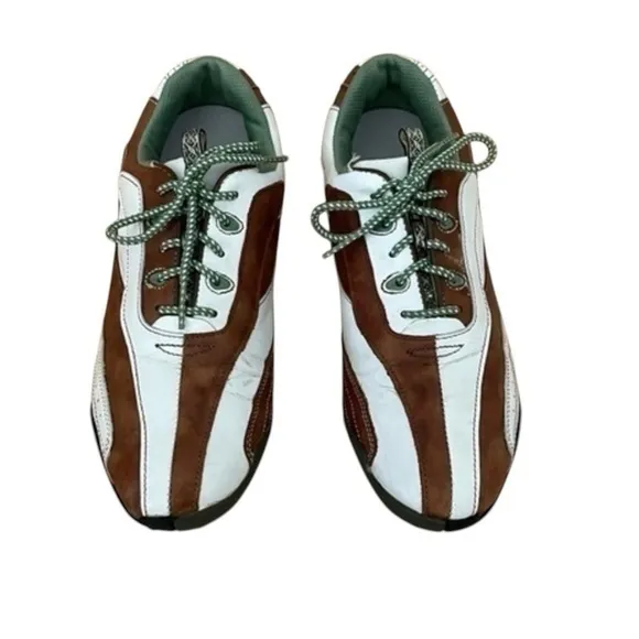 Footjoy LowPro Golf Shoes • Brown Green Lace Up Outdoor Sports • Size 7.5