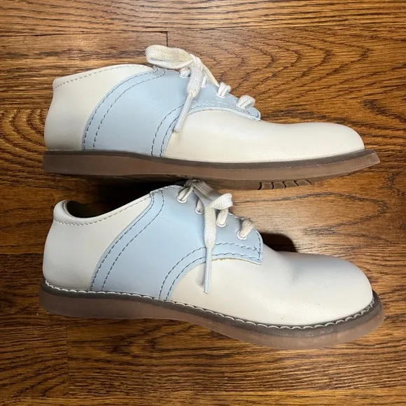Footmates Classic White and Blue Cheer -8414 Saddle Oxford Kids Shoes Size 11