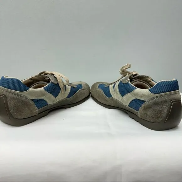 Footprints birkenstocks grey blue suede leather athletic tennis shoes men's 9