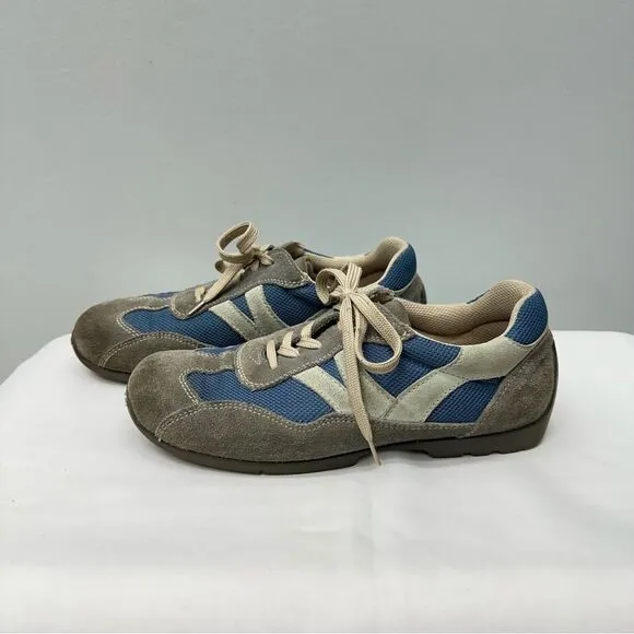 Footprints birkenstocks grey blue suede leather athletic tennis shoes men's 9