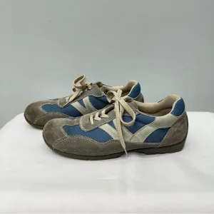 Footprints birkenstocks grey blue suede leather athletic tennis shoes men's 9