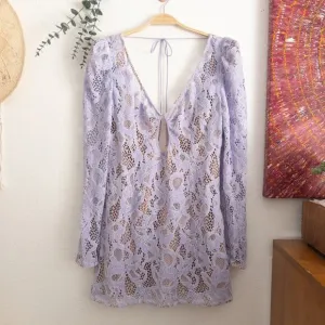 For Love &amp; Lemons Rosemary Lavender Lace Mini Dress XL