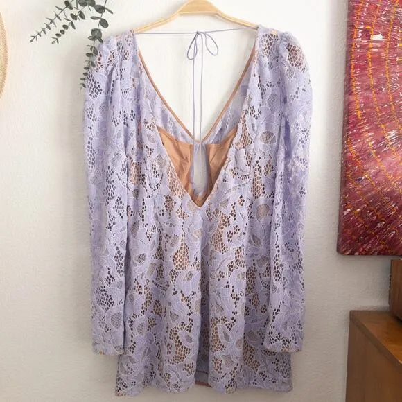 For Love &amp; Lemons Rosemary Lavender Lace Mini Dress XL