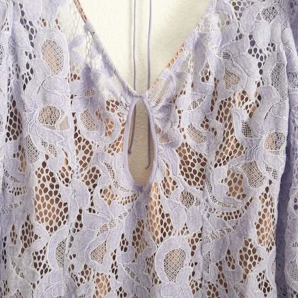 For Love &amp; Lemons Rosemary Lavender Lace Mini Dress XL