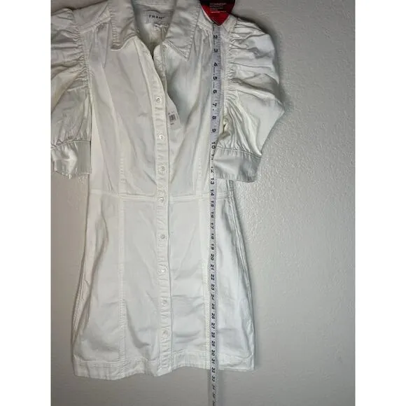 FRAME Gillian Puff Sleeve Minimalist Elegant Dress Feminine Parisian Chic Sz XS