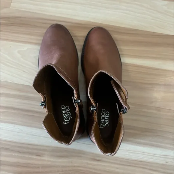 Franco Sartro Halford Ankle Boots in Cognac Brown Size 9.5 New