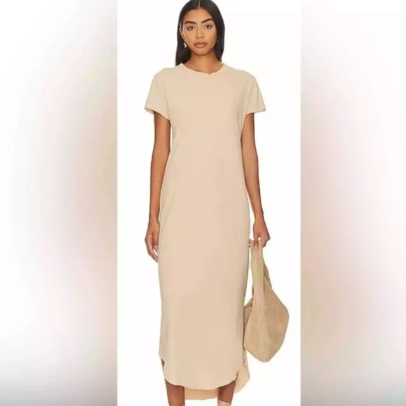 Frank &amp; Eileen Harper Perfect Tee Maxi Dress Sand Tan Casual Minimalist XS