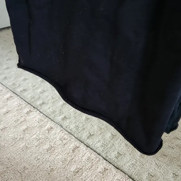 FRANK &amp; EILEEN Isabelle Black Minimalist Midi Cotton Funnel Neck Long Dress XS