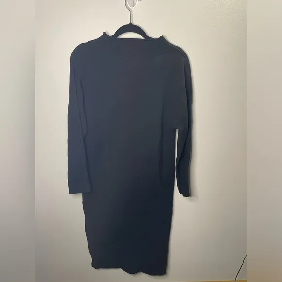 Frank &amp; Eileen Isabelle Funnel Neck Dress Black Minimalist Neutral