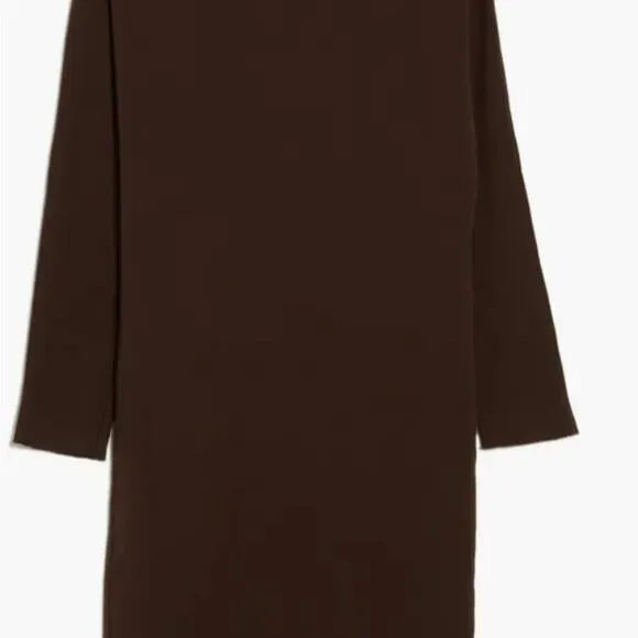 Frank and Eileen Isabelle Long Sleeve Sweater Dress Chocolate Brown Cotton Med