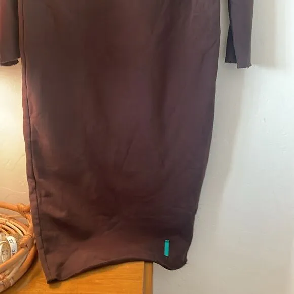 Frank and Eileen Isabelle Long Sleeve Sweater Dress Chocolate Brown Cotton Med