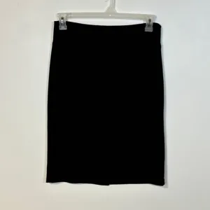 Frank Lyman Skirt Black Women’s Size 10 Midi Lined Small Slit Minimalist