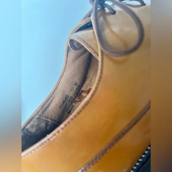 Fratelli Footware Mens Leather Khaki Square Dress Shoes Size 10‎