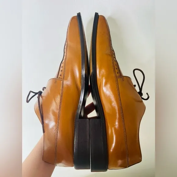 Fratelli Footware Mens Leather Khaki Square Dress Shoes Size 10‎